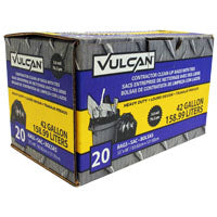 VULCAN FG-03812-07 Contractor Bag, 42 gal Capacity, Black