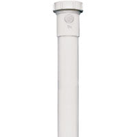 Plumb Pak PP40-8W Pipe Extension Tube, 1-1/2 in, 8 in L, Slip-Joint, Plastic, White