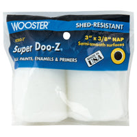 WOOSTER SUPER DOO-Z R282-3 Trim Roller Refill, 3/8 in Thick Nap, 3 in L, Fabric Cover