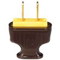 PLUG FLAT HANDLE 2WIRE BRWN