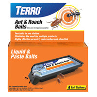 TERRO T360 Ant and Roach Bait, 1.44 fl-oz Liquid, 0.28 oz Paste Pack