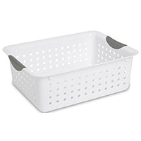Sterilite Ultra 16248006 Storage Basket, 0.9 cu-ft Capacity, Plastic, White