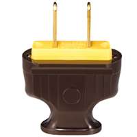 EATON BP1912B-SP-L Brown Flat Handle 2-Wire Plug, 1.48" x 1.19"