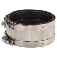 ProSource NHC-44 Coupling, 4 in, Rubber/Stainless Steel, Black/Stainless Steel Shield
