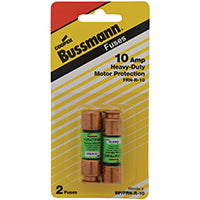 Cooper Bussmann BP/FRN-R-10 250-volt Type FRN-R Cartridge Fuse Fusetron Time Delay, 2 Pack