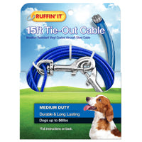 Ruffin'It Westminster Pet Products 29115 15-Ft. Blue Lightweight Dog Tie-Out - Quantity 6 7N29115 (6-Pack)
