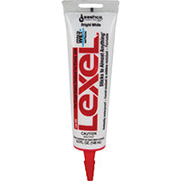 Lexel 13043 Elastic Sealant, White, 7 days Curing, 0 to 120 deg F, 10.5 oz Squeeze Tube
