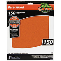 Gator 4464 Sanding Sheet, 11 in L, 9 in W, Fine, 150 Grit, Garnet Abrasive, Paper Backing