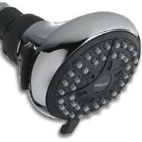 Waterpik EcoFlow Series VBE-423 Shower Head, 1.6 gpm, 1/2 in Connection, Plastic, Chrome, 3-1/4 in Dia