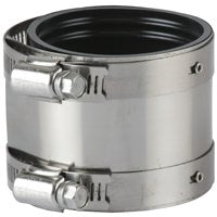 ProSource KJ-006 Coupling, 4 in, Rubber/Stainless Steel, Black/Stainless Steel Shield