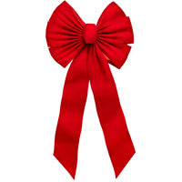 Holiday Trim # 7355 7 Loop 14" W x 28" L x 4" Red Velvet Christmas Bow - Quantity 16