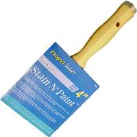 Linzer 3550-4 Paint Brush, 4 in W, 3-1/8 in L Bristle, Polyester Bristle, Threaded Handle