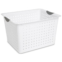 Sterilite Ultra 16288006 Storage Basket, 2 cu-ft Capacity, Plastic, White