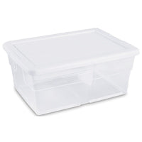 Sterilite 16448012 Storage Box, 16 qt Capacity, Plastic, White