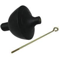 ProSource PMB-192 Toilet Tank Ball with Lift Wire, #6-32UNC Rod, Rubber, Black