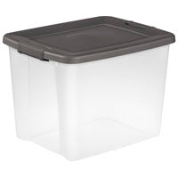 Sterilite 19373V06 Shelf Tote, Plastic, Clear, 19-7/8 in L, 15-1/2 in W, 14-3/4 in H