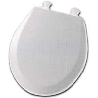 Mayfair 41ECDG-000 Toilet Seat, Round, Wood, White, Twist Hinge