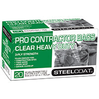 STEELCOAT FG-P9934-51 Pro Contractor Bag, 42 gal Capacity, Clear