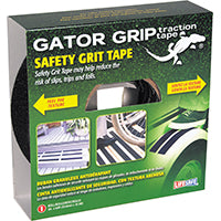 INCOM Gator Grip RE142 Traction Tape, 60 ft L, 2 in W, PVC Backing, Black