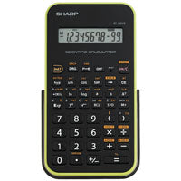 Sharp EL501XBGR Scientific Calculator, Battery, 10 Display, LCD Display, Black/Green