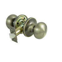 ProSource TF830V-PS Door Knob, Knob Handle, Metal, Antique Brass, 2-3/8 to 2-3/4 in Backset, 44 x 57 mm Strike