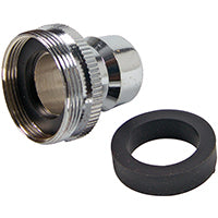 Danco 36108E Dishwasher Snap Adapter, 15/16-27 x 55/64-27 in, Threaded, Brass, Chrome Plated