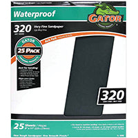 Gator 3282 Sanding Sheet, 11 in L, 9 in W, 320 Grit, Silicone Carbide Abrasive