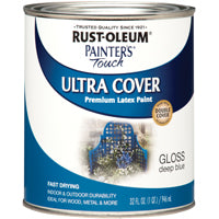 RUST-OLEUM PAINTER'S Touch 224428T Brush-On Paint, Gloss, Deep Blue, 1 qt Can