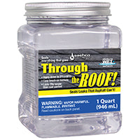Through The Roof! 14003 Cement and Patching Sealant, Clear, Liquid, 1 qt Container
