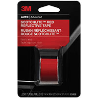 Scotchlite 03458 Reflective Safety Tape, 36 in L, 1 in W, Red