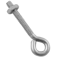 National Hardware N221-069 Eye Bolt, #10-24 Thread, 1-1/4 in L Thread, 0.28 in ID Dia Eye, 1.41 in L Shank, Steel, Zinc