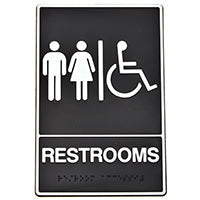 Hy-Ko Products DB-5 - "Restroom Handicap ACCESABLE" Braille Sign 6 in x 9 in White/Black, 1 Each