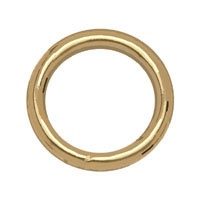 Campbell T7662114 Welded Ring, 150 lb Working Load, 1-1/8 in ID Dia Ring, #7B Chain, Solid Bronze, Polished