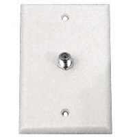 Eaton Cooper Wiring 1172W Wallplate with Coaxial Adapter, 4-1/2 in L, 2-3/4 in W, 1 -Gang, Thermoplastic, White