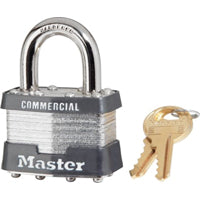 Master Lock 5KA A297 Padlock, Keyed Alike Key, Open Shackle, 3/8 in Dia Shackle, 1 in H Shackle, Boron Alloy Shackle
