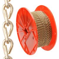 Campbell 072-1667N Jack Chain, #16, Steel, Brass, 11 lb Working Load