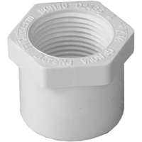 LASCO 438131 Reducer Bushing, 1 x 3/4 in, Spigot x FPT, PVC, White, SCH 40 Schedule, 270 psi Pressure