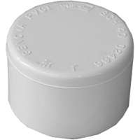 LASCO 447012BC Pipe Cap, 1-1/4 in, Slip, PVC, White, SCH 40 Schedule, 370 psi Pressure