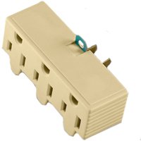 Eaton Wiring Devices 1219V-BOX Outlet Adapter with Grounding Lug, 2 -Pole, 15 A, 125 V, 3 -Outlet, Ivory