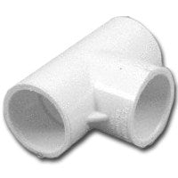 LASCO 401005BC Pipe Tee, 1/2 in, Slip, PVC, White, SCH 40 Schedule