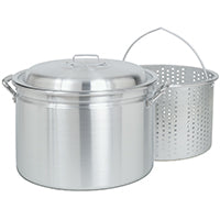 Bayou Classic 4024 Stock Pot with Basket, 24 qt Capacity, Aluminum