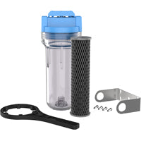 Pentair OMNIFilter U25 Filter System, 10" Standard Whole House Water Filtration System with Built-in Shut Off Valve, 3/4" NPT, Includes Housing, TO1 Cartridge, Wrench and Mounting Bracket, 5 Micron