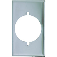 Eaton Wiring Devices 39CH-BOX Power Outlet Wallplate, 4-1/2 in L, 2-3/4 in W, 1 -Gang, Chrome, Ivory/White, Chrome