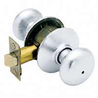 Schlage F40 PLY 626 Plymouth Door Knob, Bed & Bath Privacy Lock, Satin Chrome