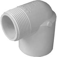LASCO 410012BC Street Pipe Elbow, 1-1/4 in, Slip x MIP, 90 deg Angle, PVC, SCH 40 Schedule