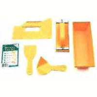 5 Piece Drywall Taping Kit, Yellow, Knives, Mud Pan, Sander, Drywall Tool Kit