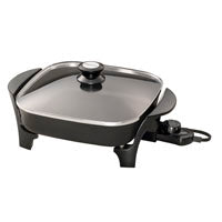 Presto 06626 Electric Skillet with Cover, 10-3/4 in W Cooking Surface, 10-3/4 in D Cooking Surface, 1 W