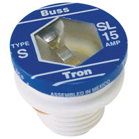 Bussmann BP/SL-15 Plug Fuse, 15 A, 125 V, 10 kA Interrupt, Time Delay Fuse