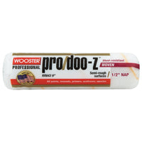 WOOSTER RR643-9 Paint Roller Cover, 1/2 in Thick Nap, 9 in L, Fabric Cover, White