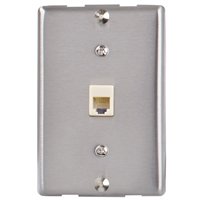AmerTac - Zenith TW1001WPS TW1001WPS Universal Wall Phone Jack, Sivler Landline Telephone Accessory, Silver